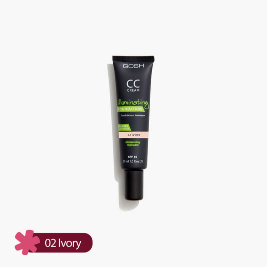 Gosh CC Cream Oil Free Iluminating Foundation SPF 10 02 Ivory 30ml
