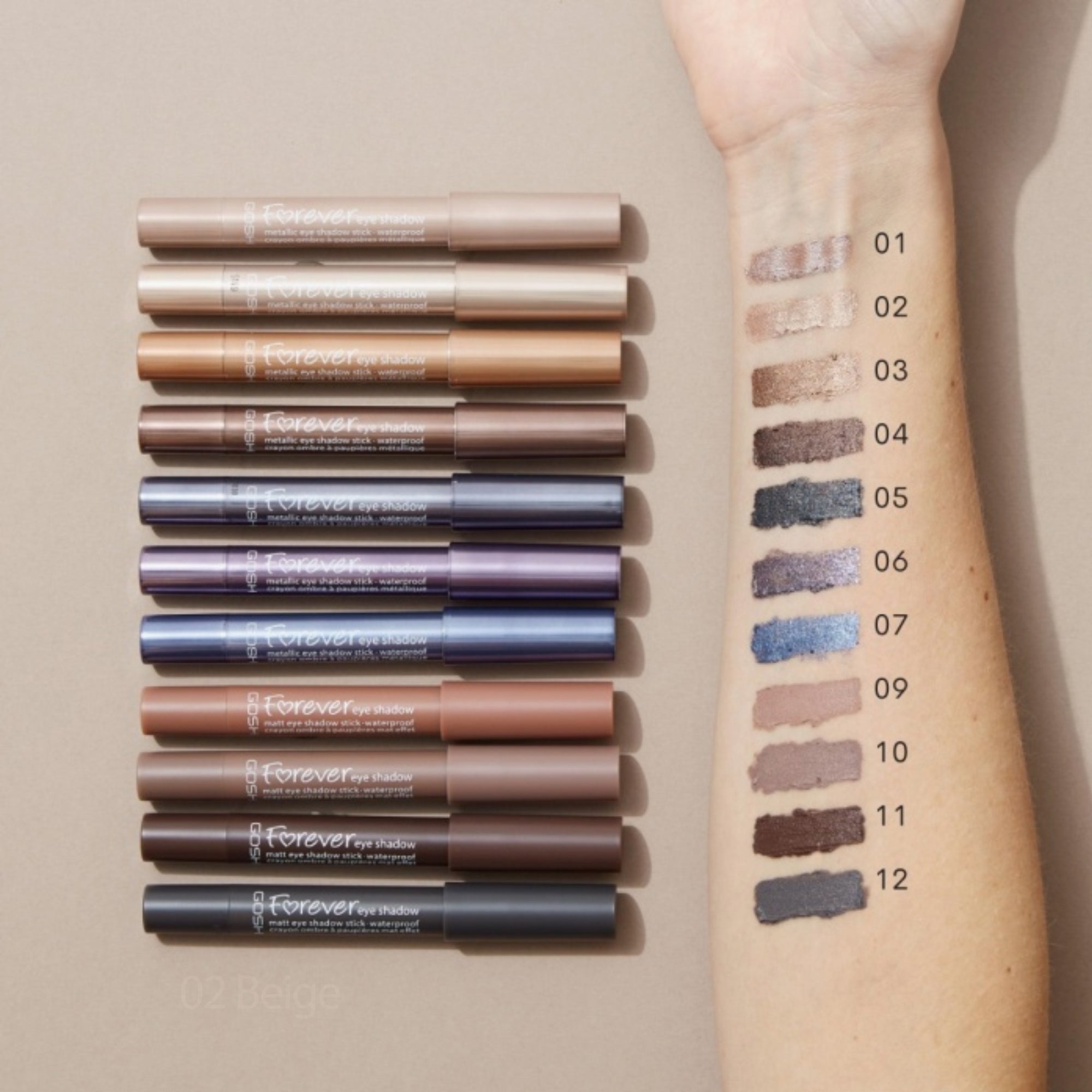 Gosh Forever Eye Shadow Mettalic Eyeshadow Stick Waterproof 1 Piece