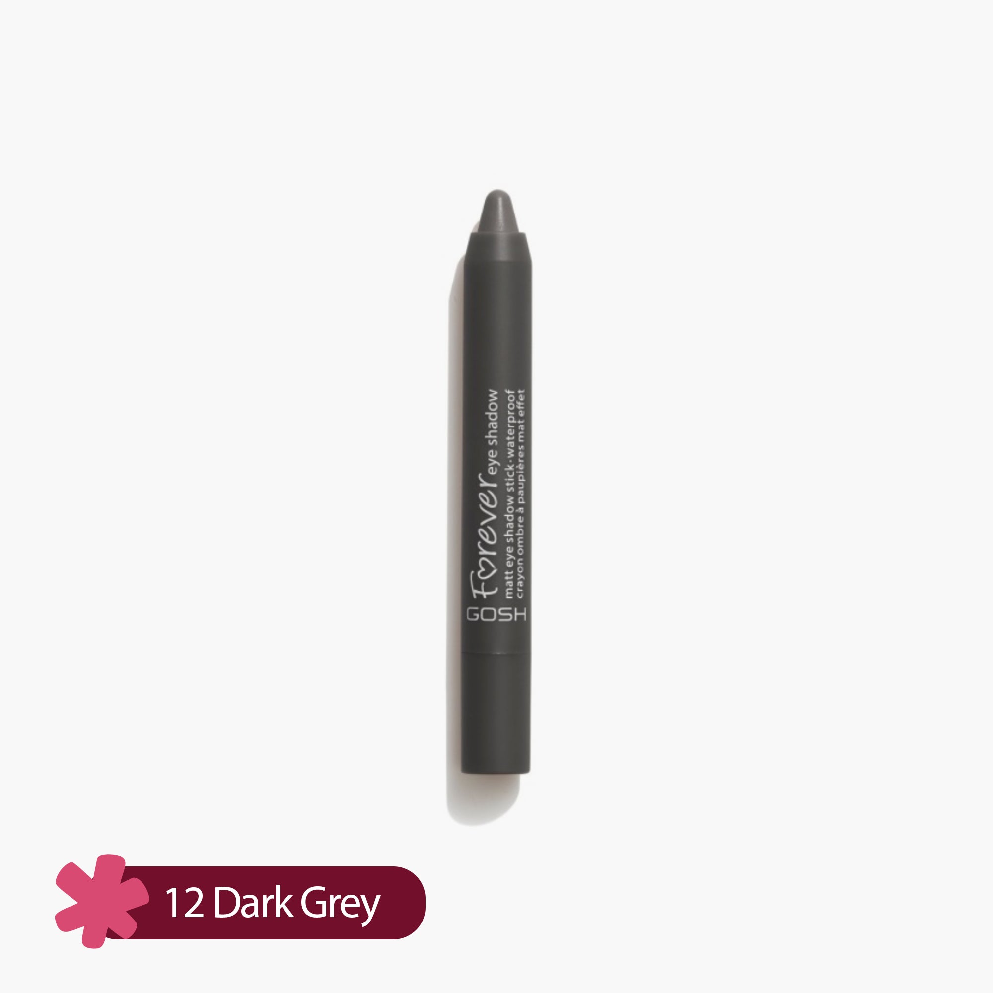 Gosh Forever Eye Shadow Mettalic Eyeshadow Stick Waterproof 12 Dark Grey 1 Piece