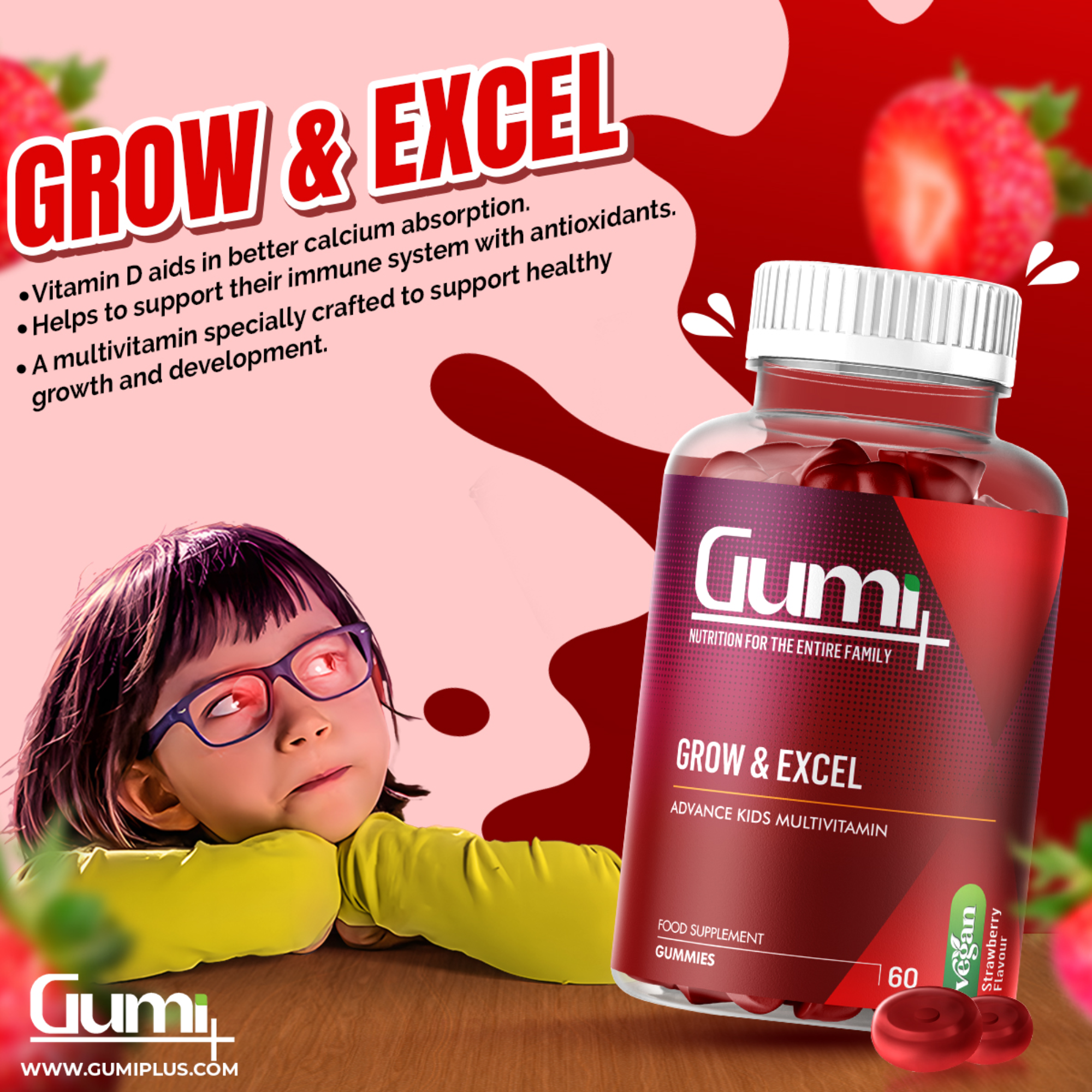 Gumi Plus Grow & Excel Food Supplement 60 Gummies Price