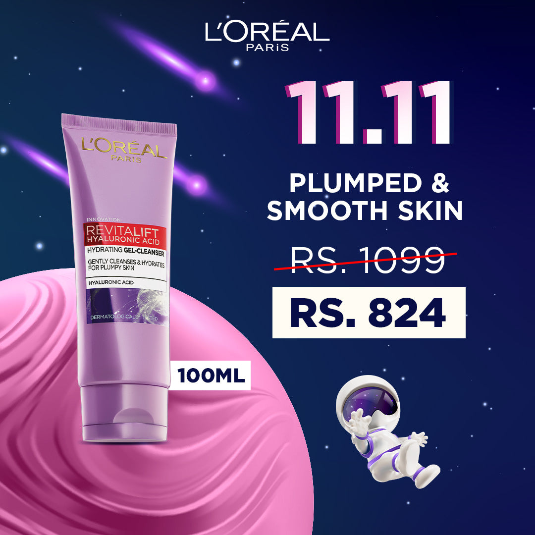 Mega Deal L'Oreal Paris Revitalift Hyaluronic Acid Hydrating Gel-Cleanser 100ml