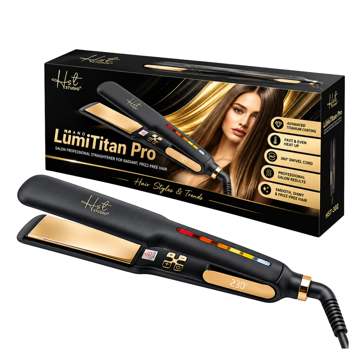 HST Studio Nano Lumititan Flat Iron HST-301