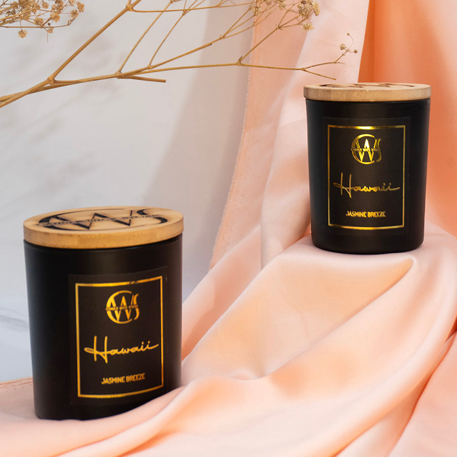 Candle Wick Store Hawaii Candle with Jasmine Breeze Scent ingredients