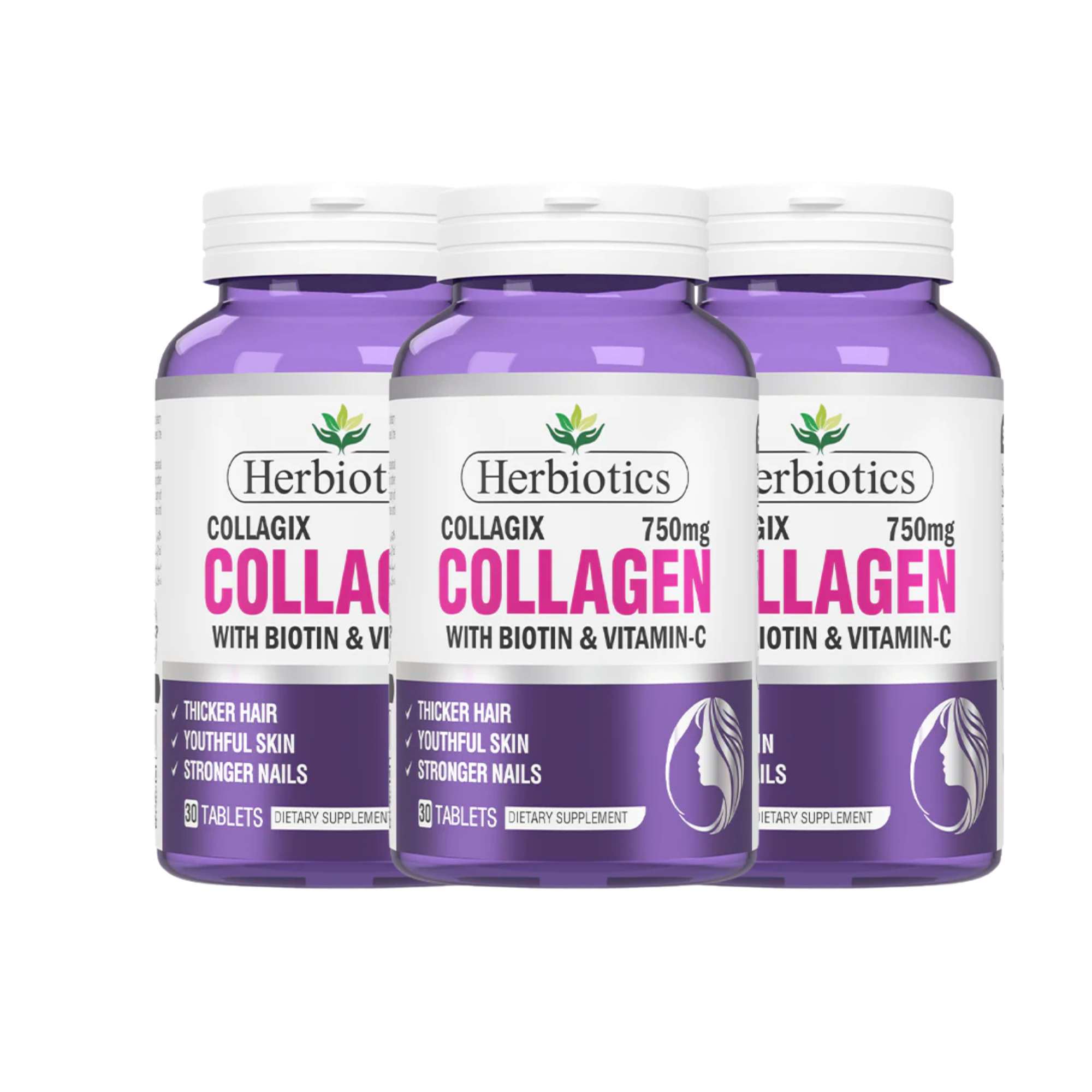Herbiotics Collagix Collagen Biotin Vitamin C Supplements 60 Tablets