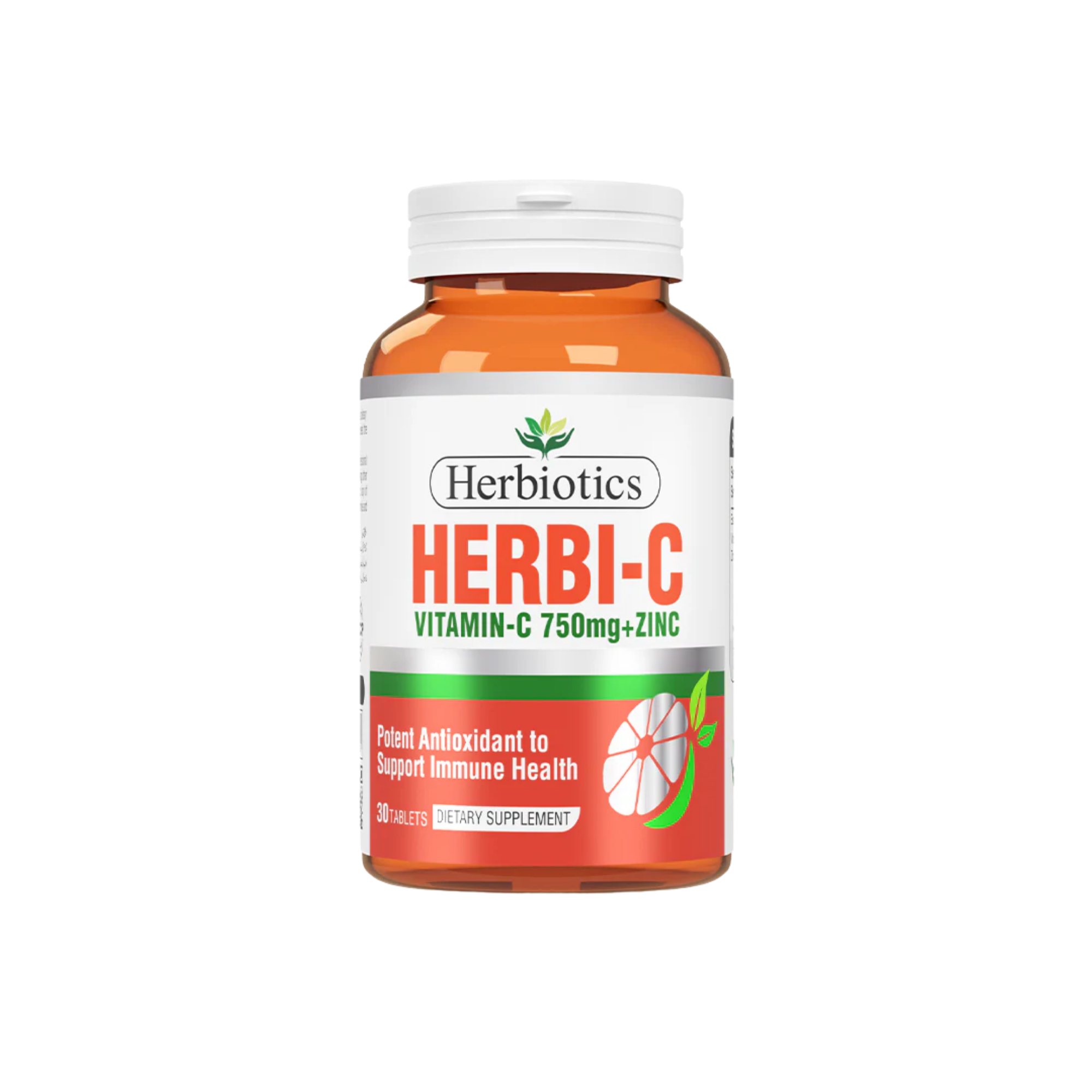Herbiotics Herbi-C Vitamin C 750mg + Zinc Supplements