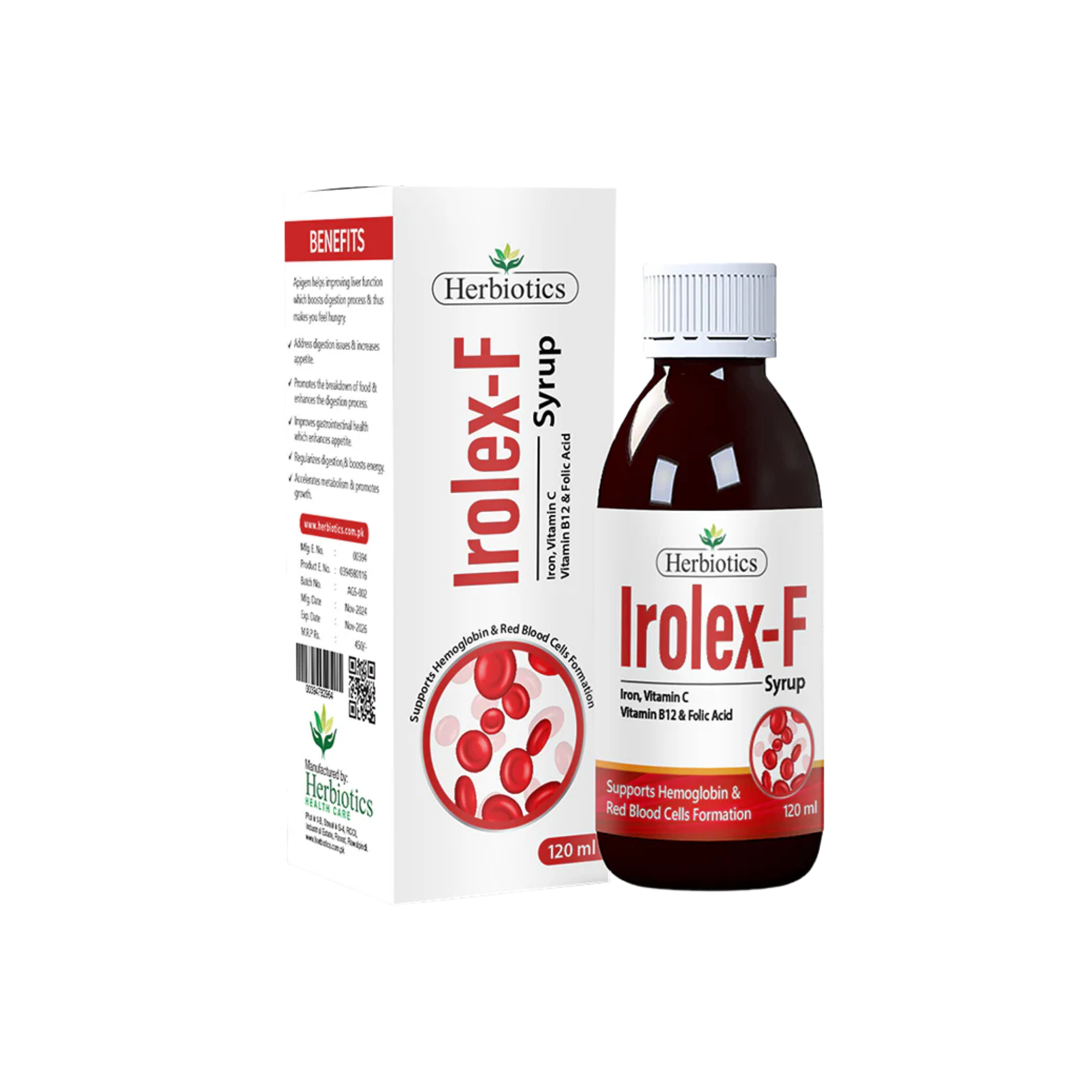 Herbiotics Irolex-F Iron Vitamin C Syrup 120ml price in Pakistan