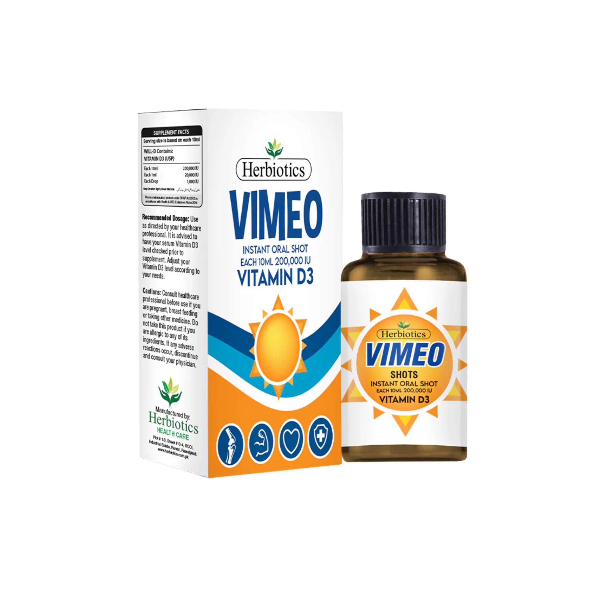 Herbiotics Vimeo Instant Oral Shoot Vitamin D3 Drops 10ml