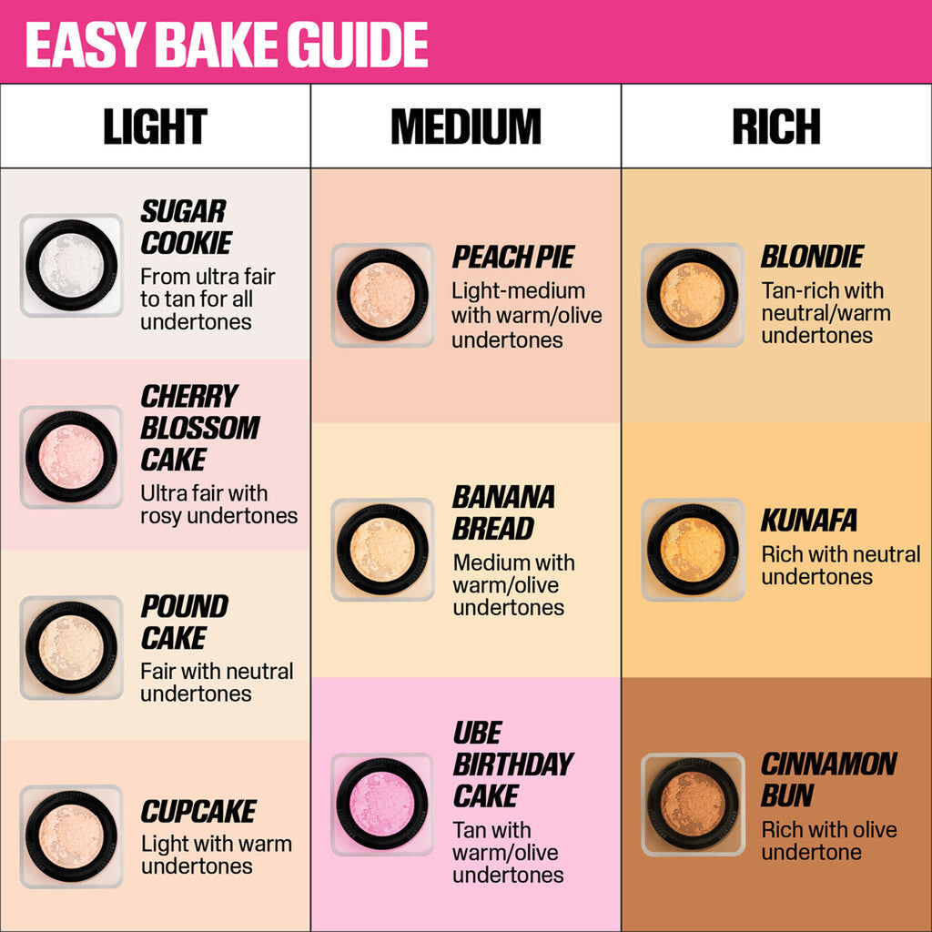 huda beauty mini easy bake loose baking & setting powder guide
