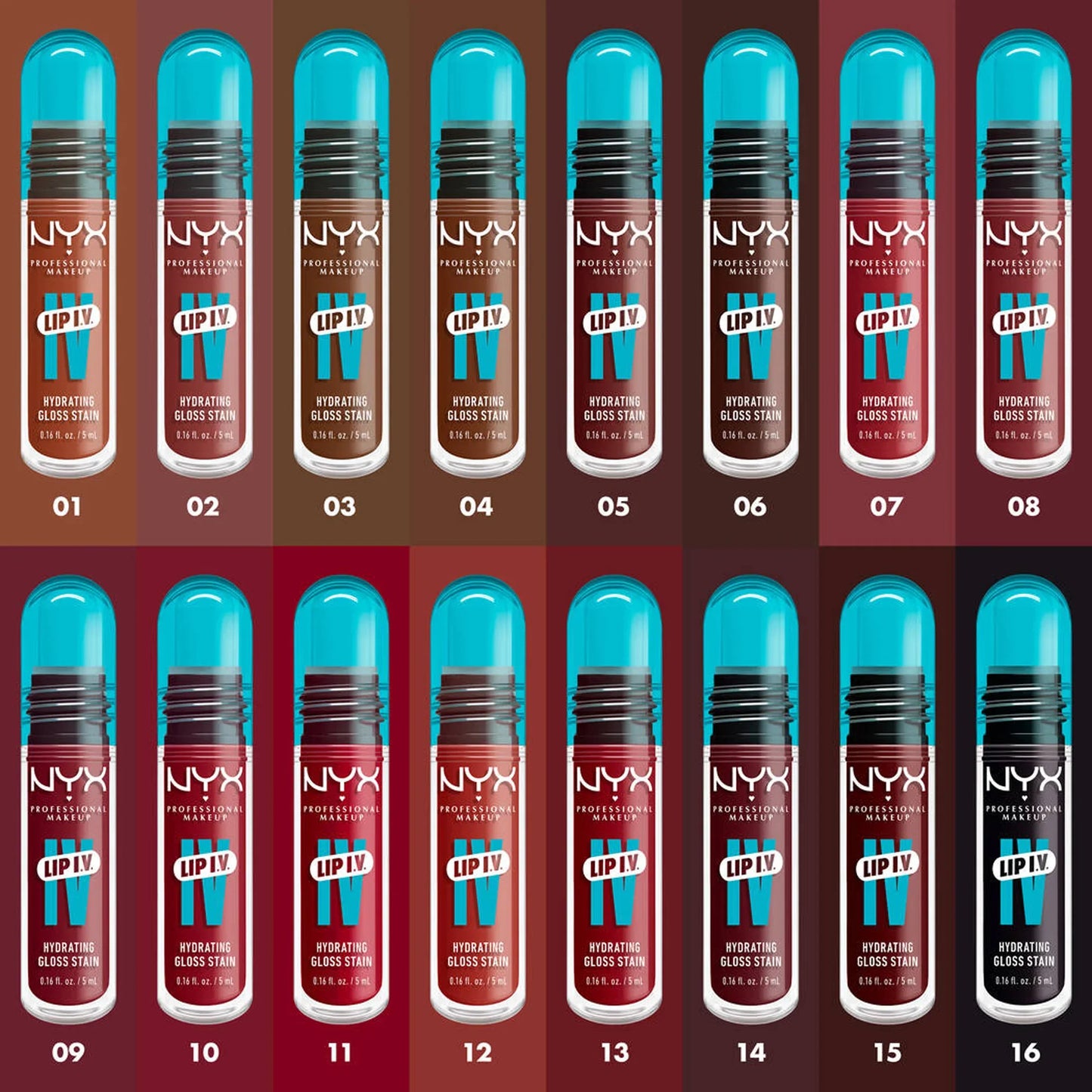 NYX Lip IV Hydrating Gloss Stain 15 Water' Bout Wine? 5ml