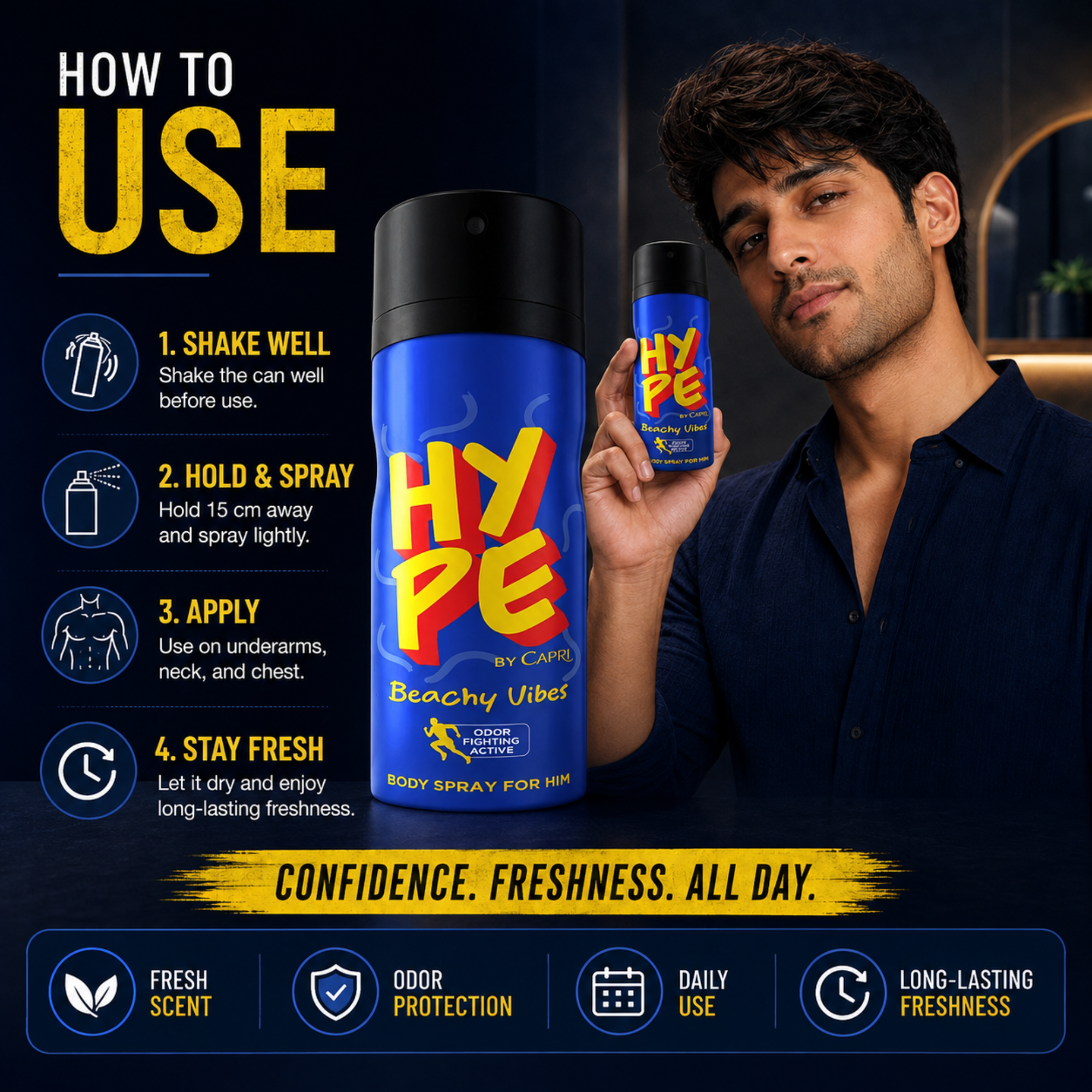 Hype Beachy Vibes Body Spray For Men