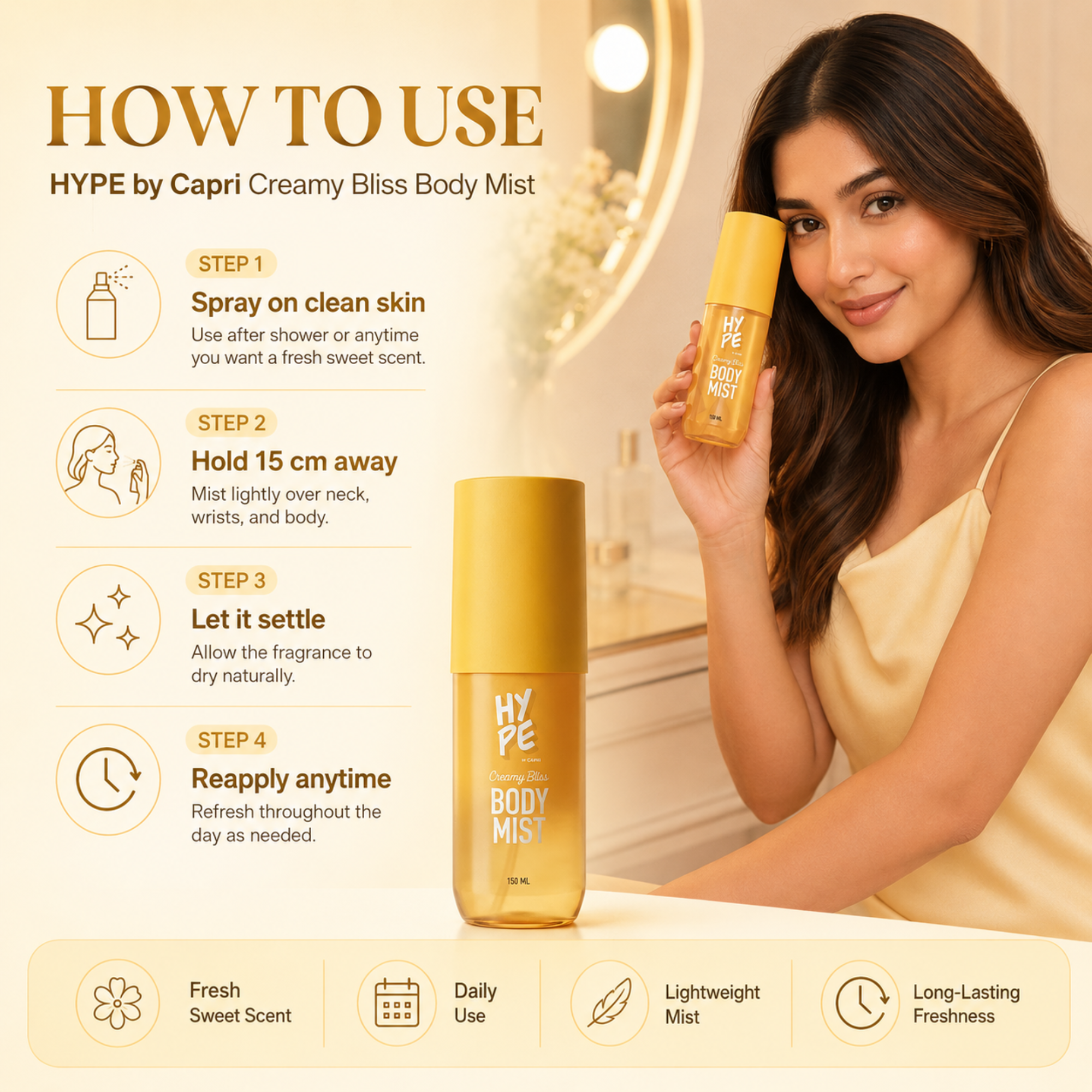 Hype Creamy Bliss Body Mist For Women