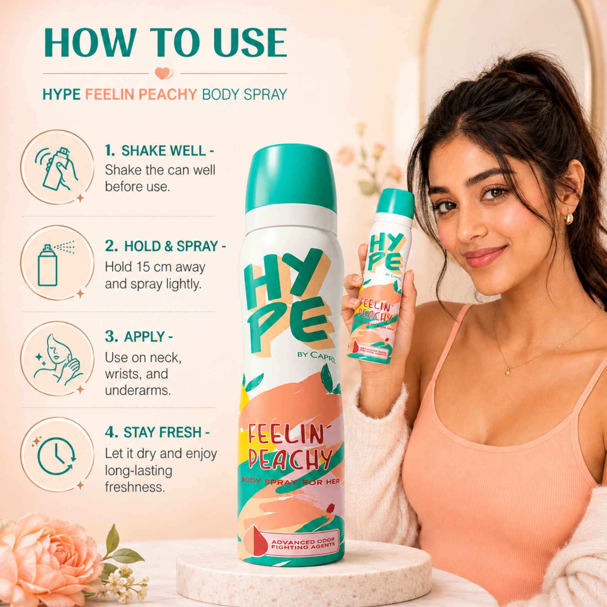 Hype Feelin' Peachy Body Spray For Women