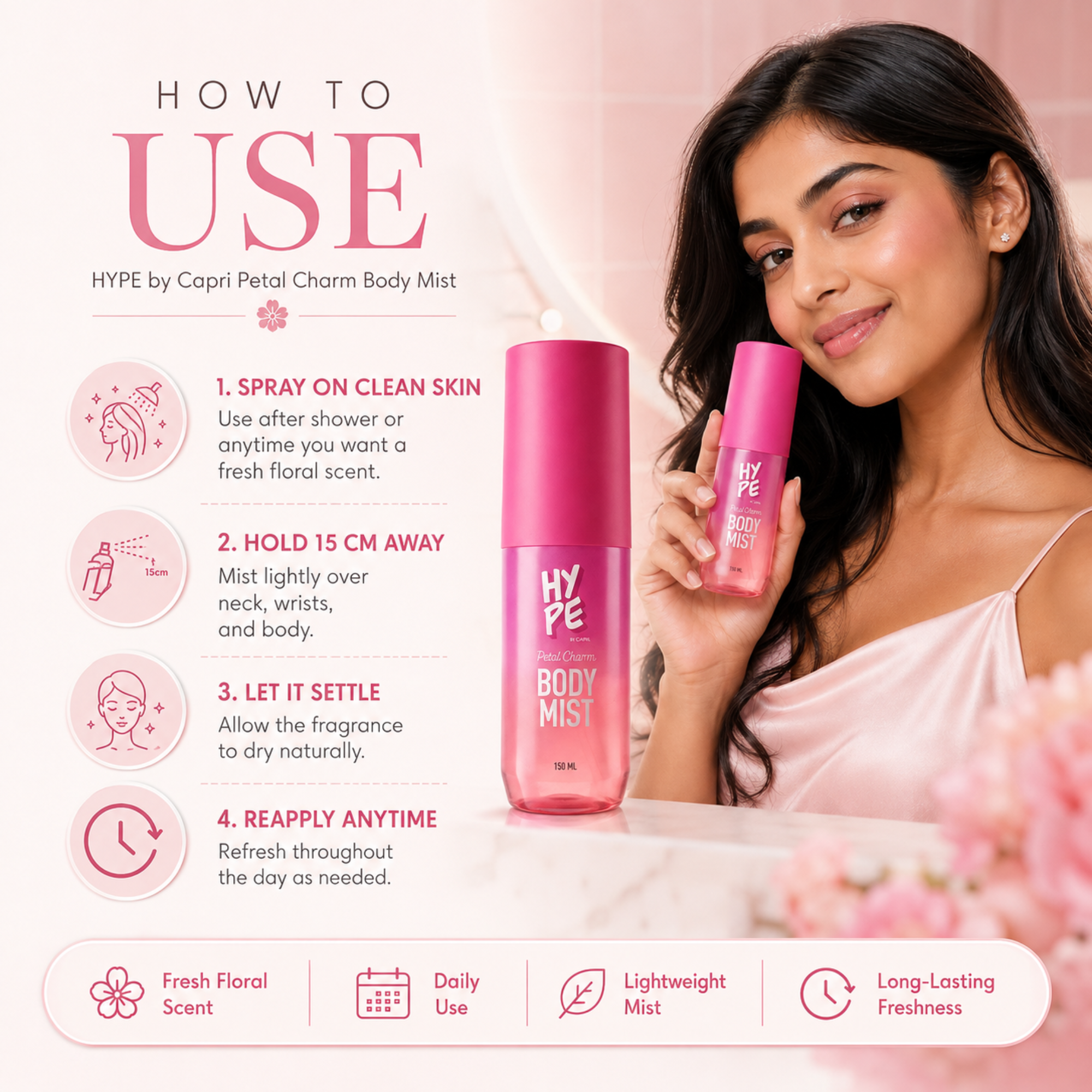Hype Petal Charm Body Mist For Women