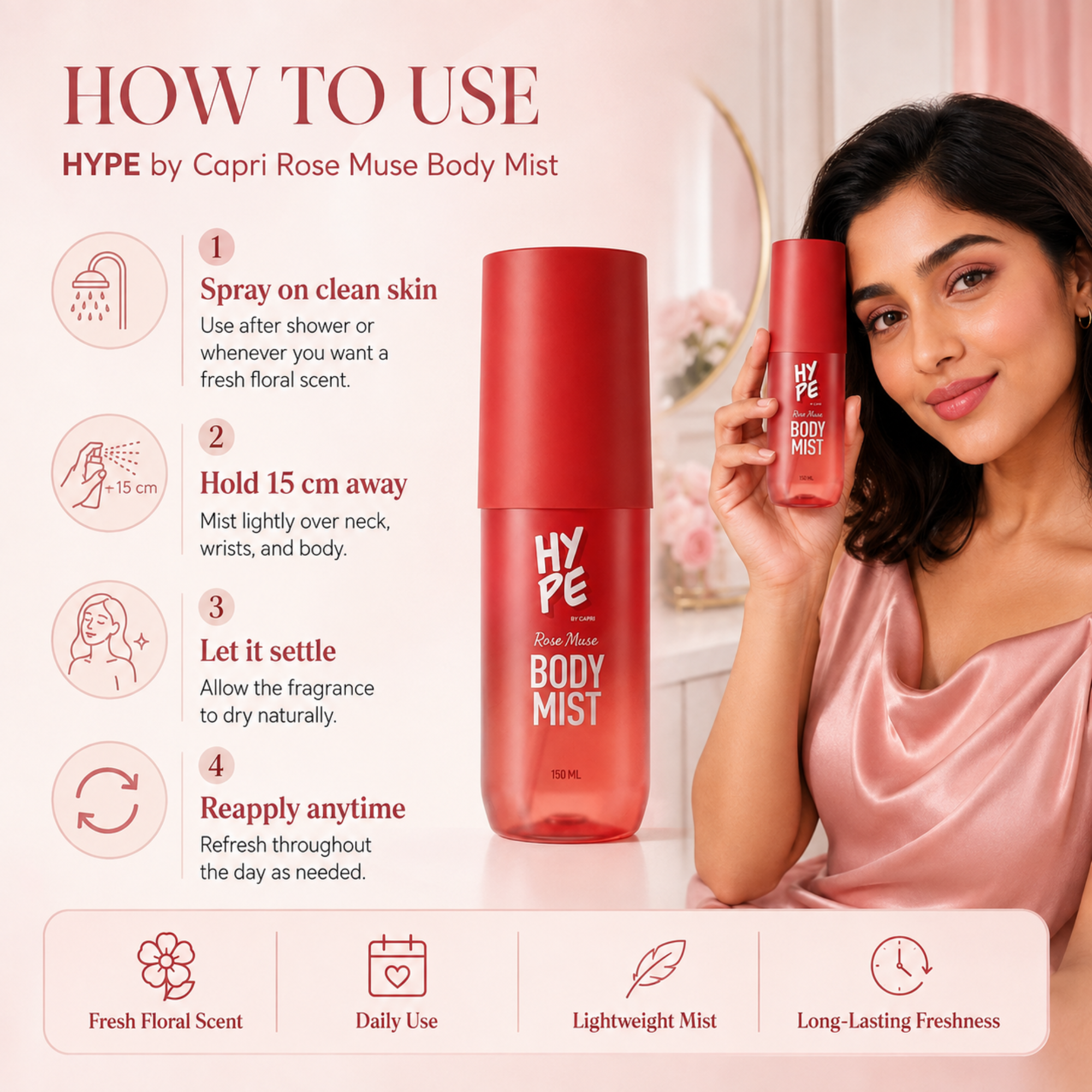 Hype Rose Muse Body Mist For Women