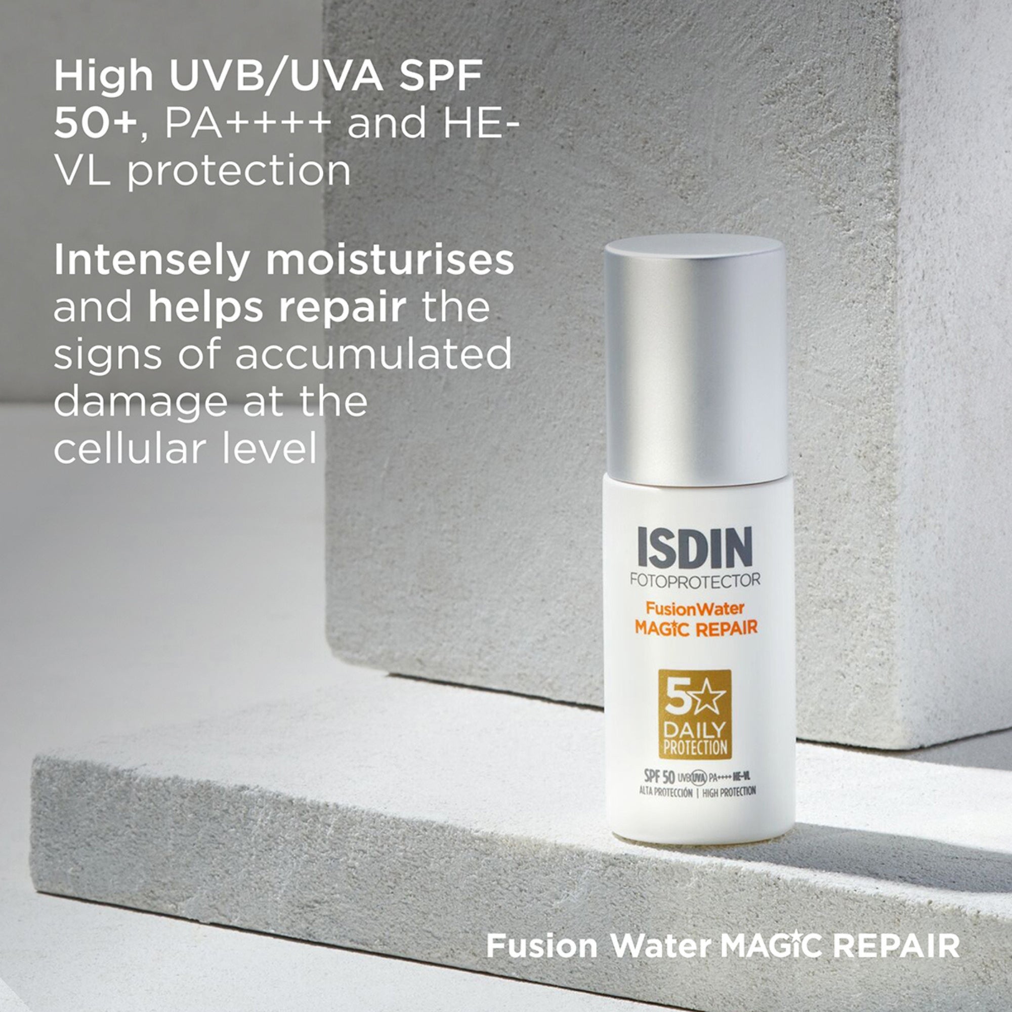 ISDIN FotoProtector Fusion Water Magic Repair SPF50 PA++++ UVA Sunscreen 50ml how to use