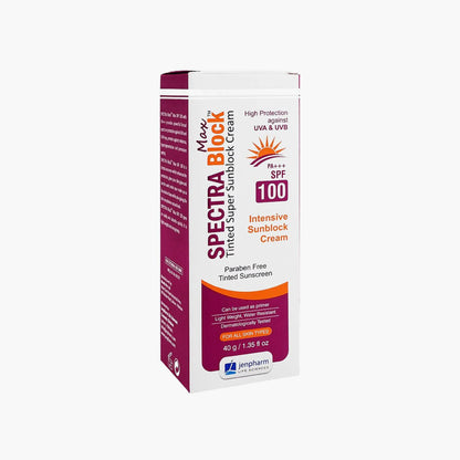 Jenpharm Max Spectra Block Tinted Super Sunblock Cream SPF100 PA+++ 40gm