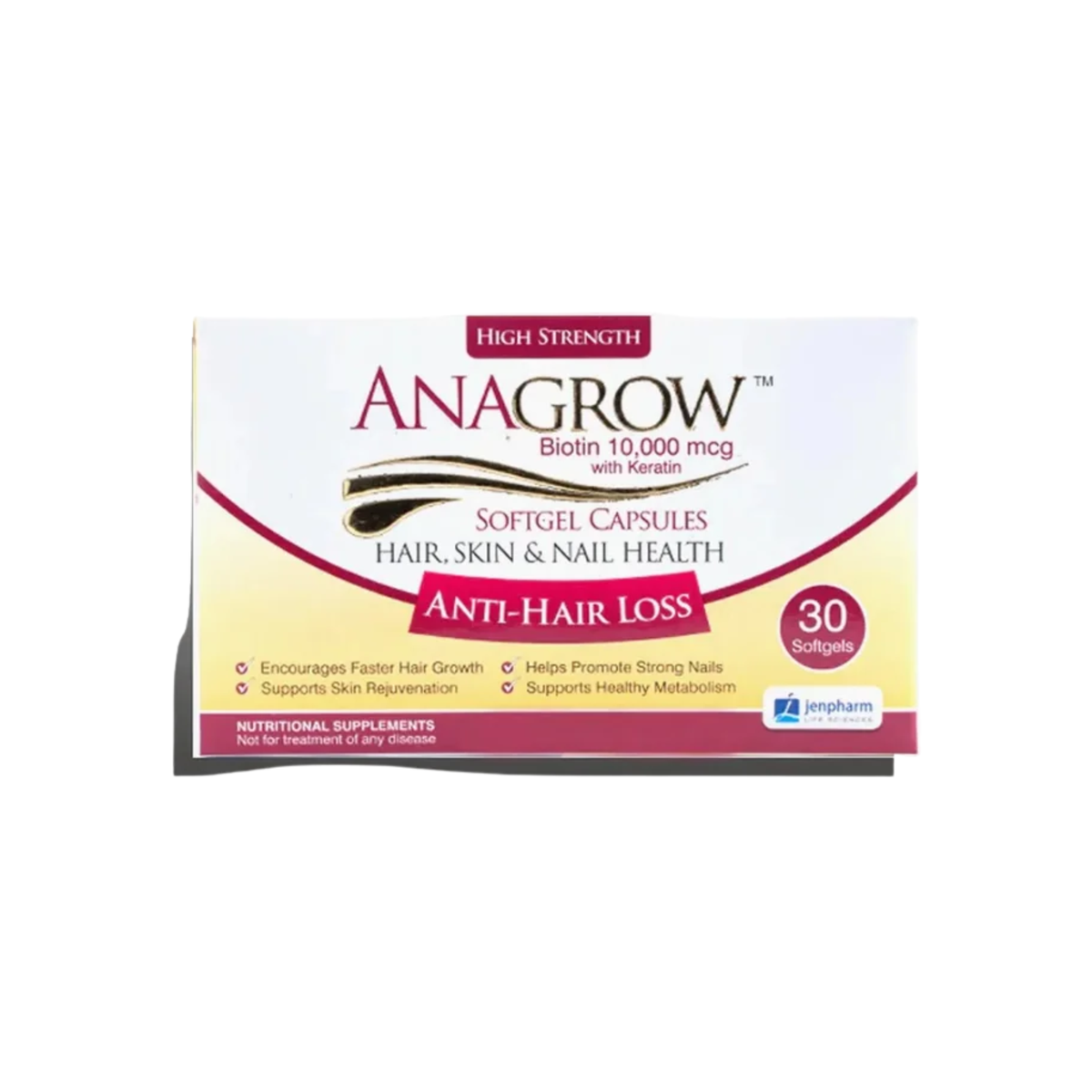 Jenpharm Anagrow Anti-Hair Loss Soft Gel Capsules 30 Capsules