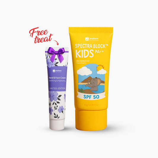 Jenpharm Spectra Block Kids Sunscreen SPF50 PA++ + Free Jenpharm Hand And Foot Cream