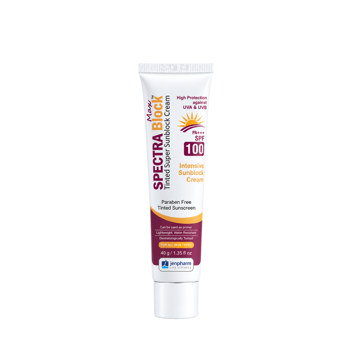 Jenpharm Spectra Block Max 100 SPF 100+++ For All Skin Types 40gm