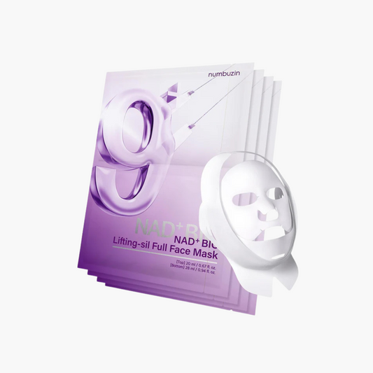 Numbuzin No.9 NAD+ Bio Lifting-Sil Full Face Mask with Lifting Band 4 Piece