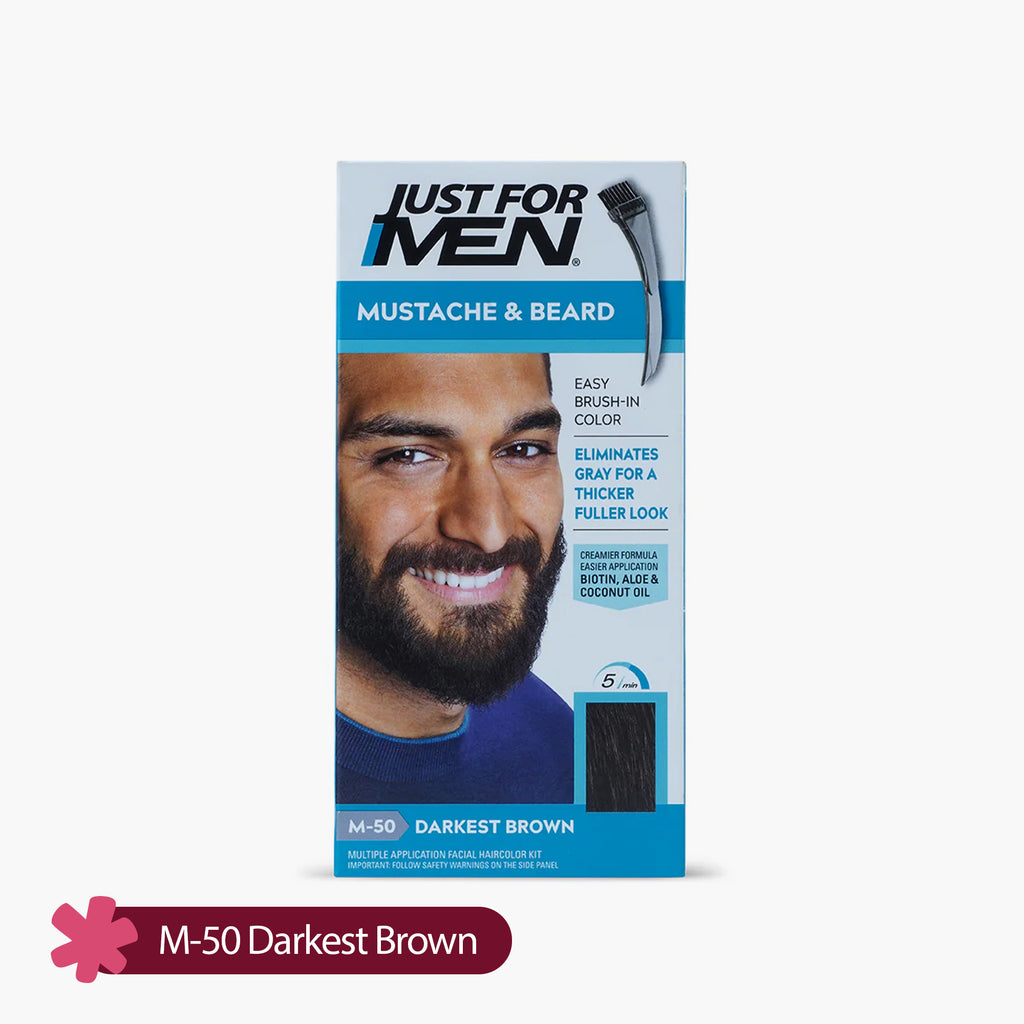 Just For Men Moustache & Beard Easy Brush-In Color M-50 Darkest Brown 1 Piece