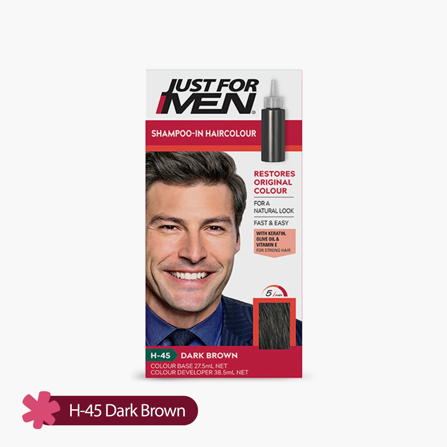 Just For Men Shampoo-In Haircolour H-45 Dark Brown 1 Piece