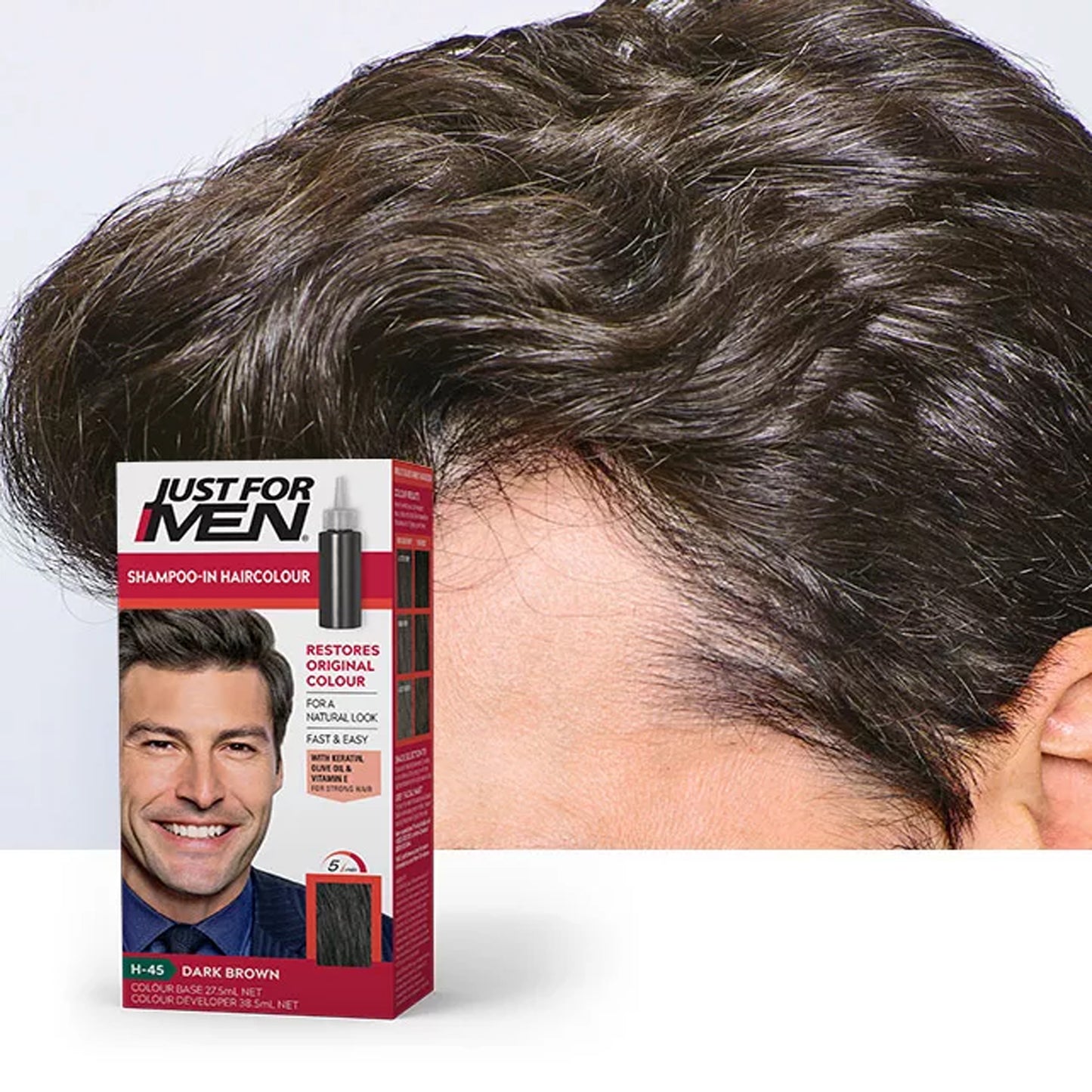 Just For Men Shampoo-In Haircolour H-45 Dark Brown 1 Piece