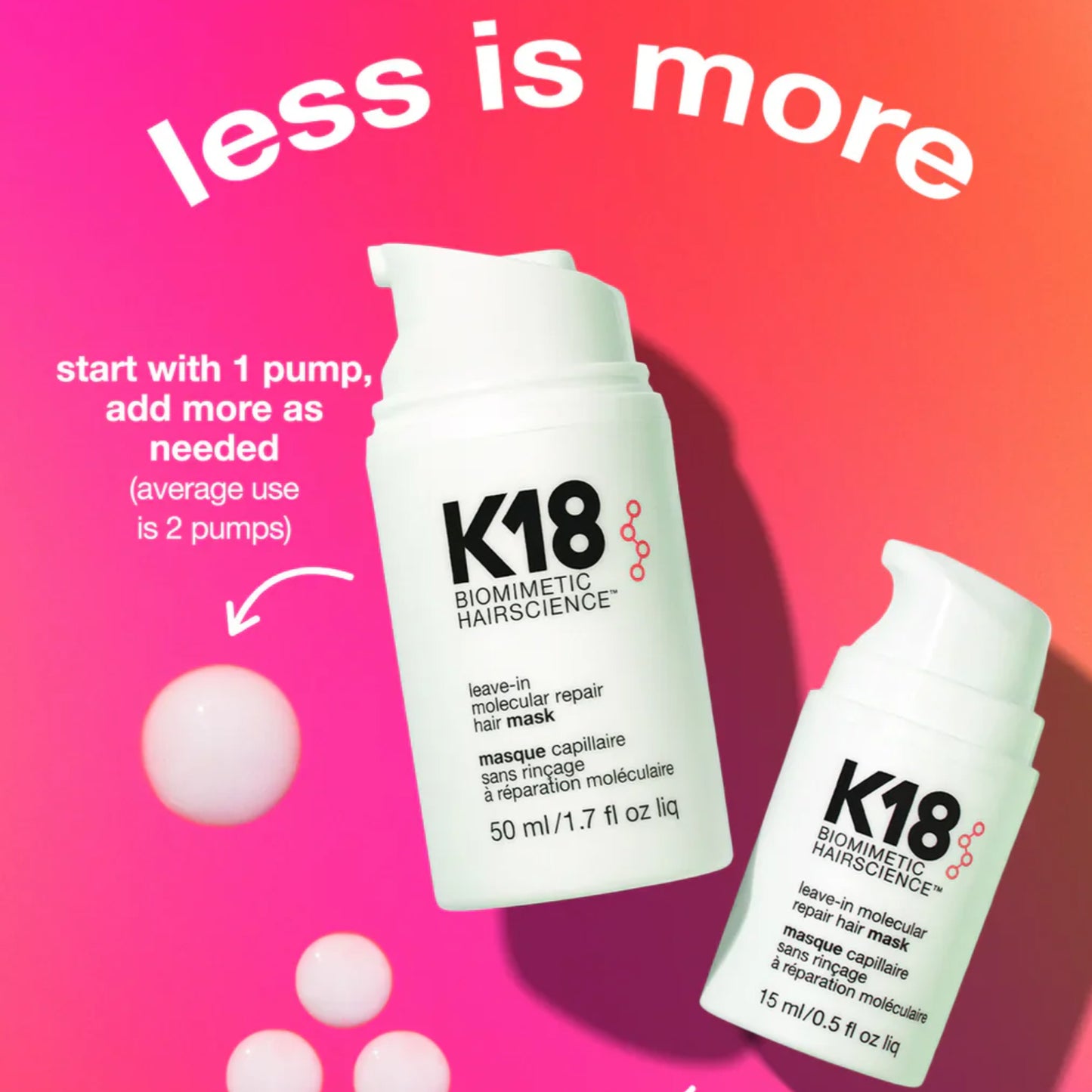 K18 Hair Leave-In Molecular Repair Hair Mask Mini 15ml