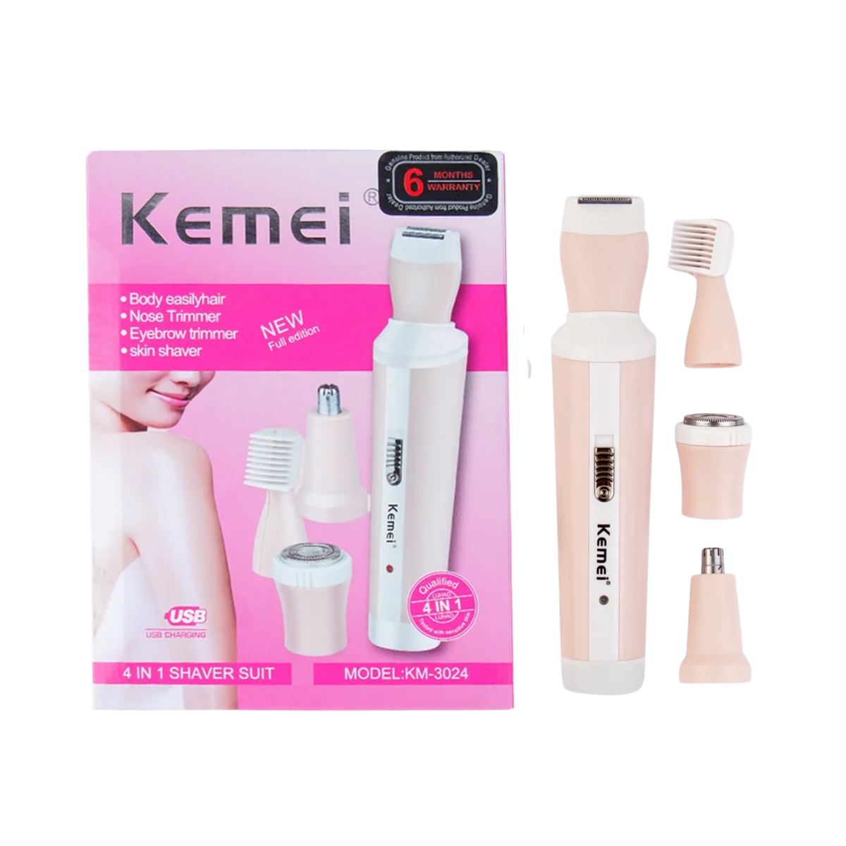 Kemie 4 in 1 Ladies Shaver KM-3024
