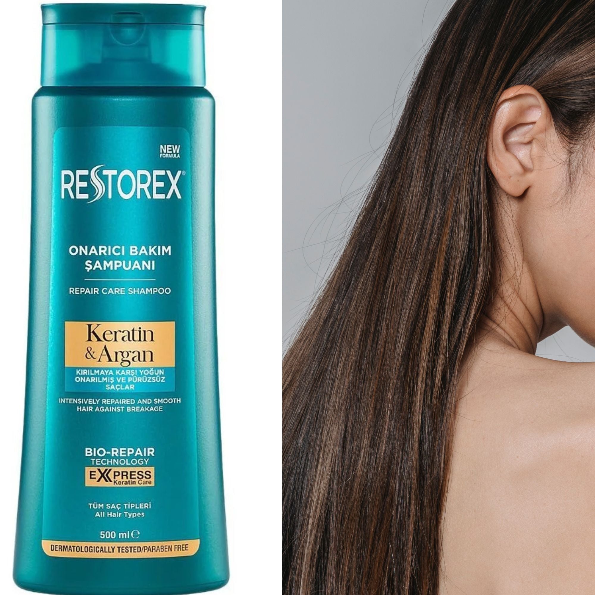 Restorex Keratin & Argan Repair Care Shampoo For All Hair Types 500ml
