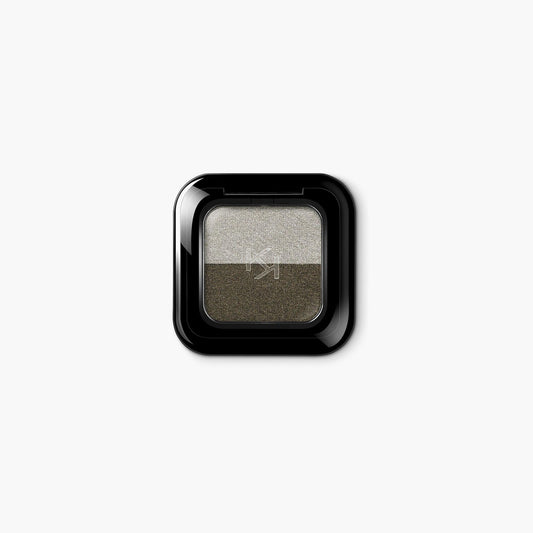 Kiko Milano Bright Duo Baked Eyeshadow 16 Warm Silver & Jungle Green 2.5gm - TheSkinFit