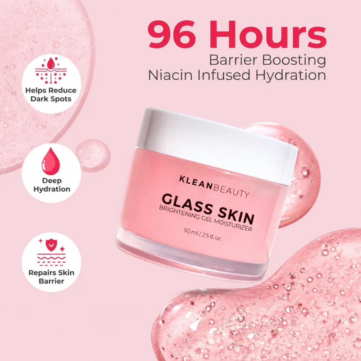 Klean Beauty Glass Skin Brightening Gel Moisturizer