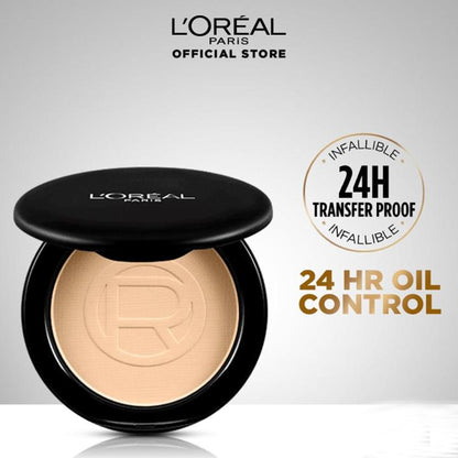 L'Oreal Paris Infallible Oil Killer High Coverage Powder SPF32 PA+++ 24H Oil Control 110 Rose Vanilla 6gm