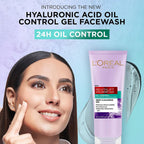 L'Oreal Paris Revitalift Hyaluronic Acid Oil Control Deep Cleansing Gel For Combination To Oily Skin 100ml