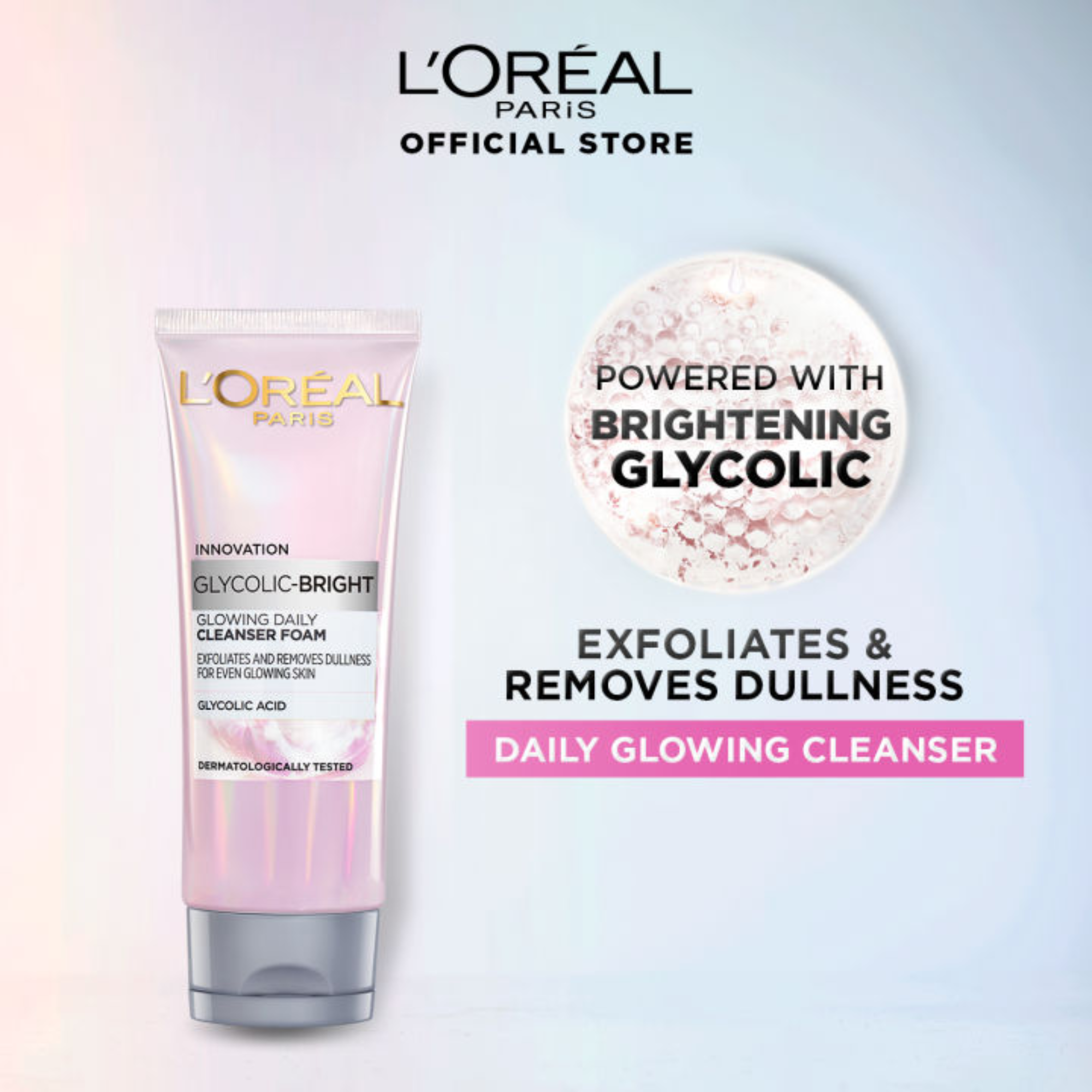 L'Oreal Paris Glycolic-Bright Glowing Daily Cleanser Foam 100ml