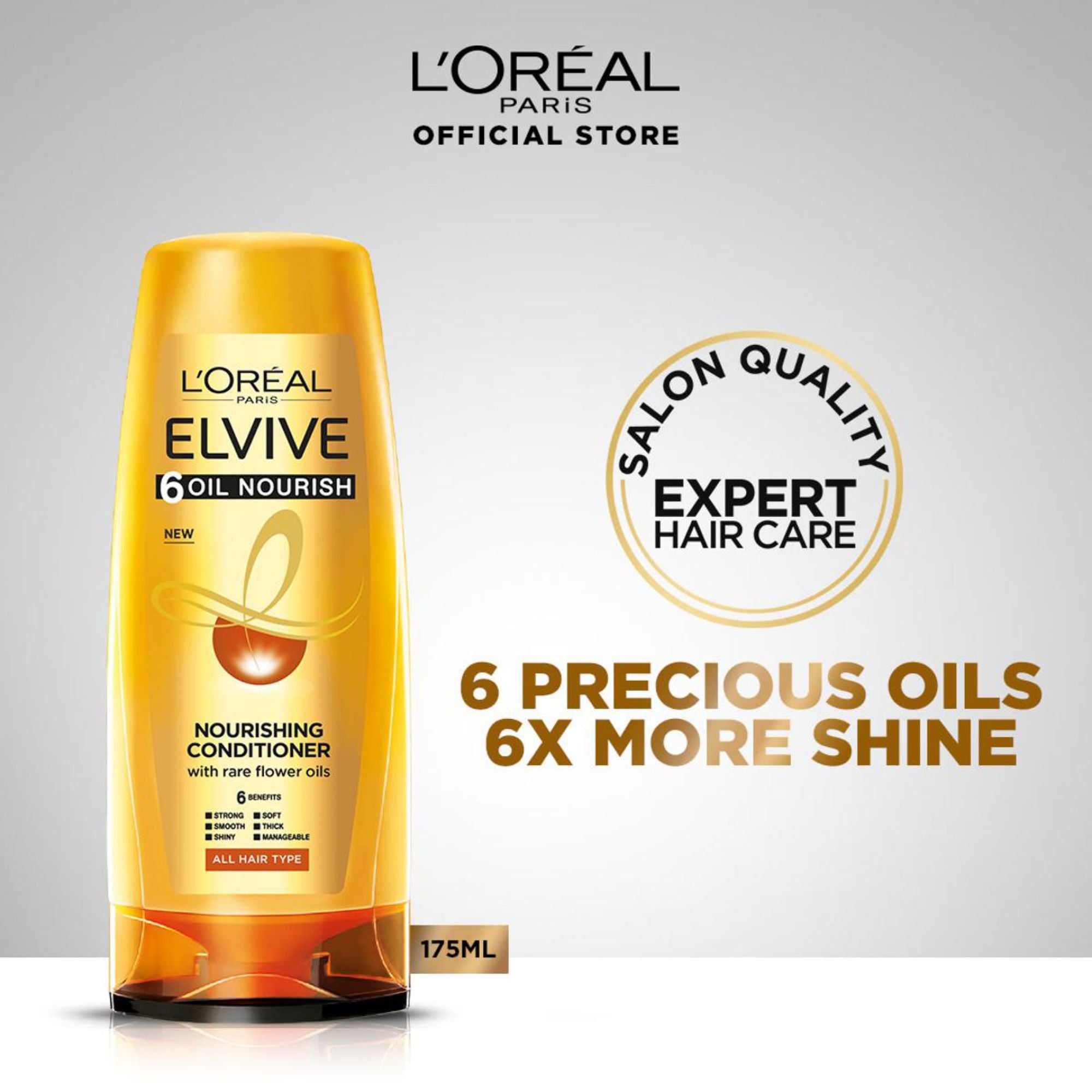 L'Oreal Paris Elvive 6 Oil Nourish Nourishing Conditioner For All Hair Type 175ml