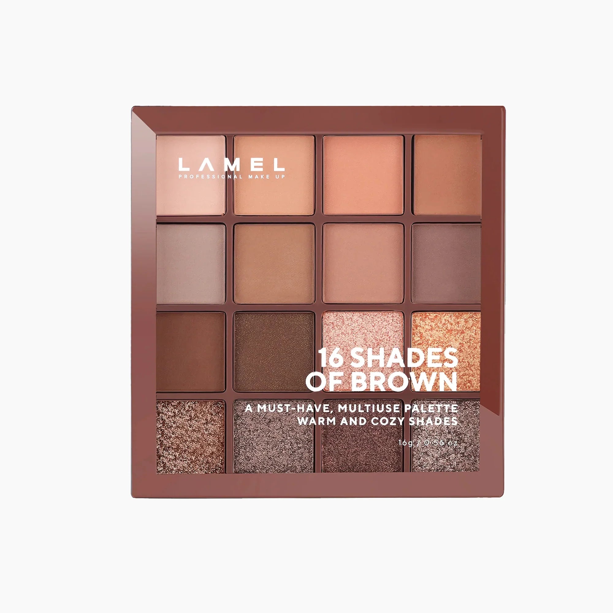 Lamel 16 Shades Of Brown Eyeshadow Palette 16gm