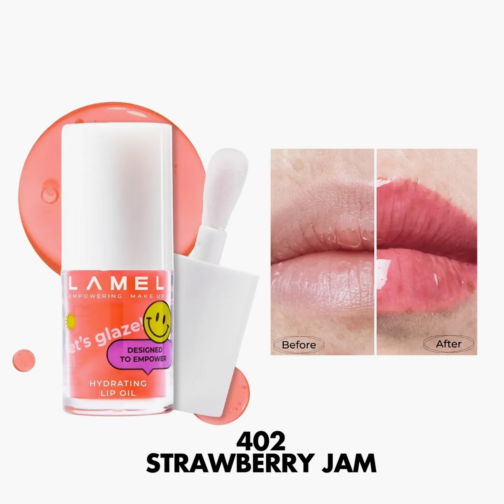 Lamel Lets Glaze Hydrating Lip Oil 402 Strawberry Jam 4ml
