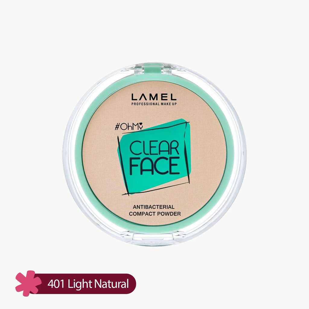 Lamel Oh My Clear Face Antibacterial Compact Powder 401 Light Natural 6gm