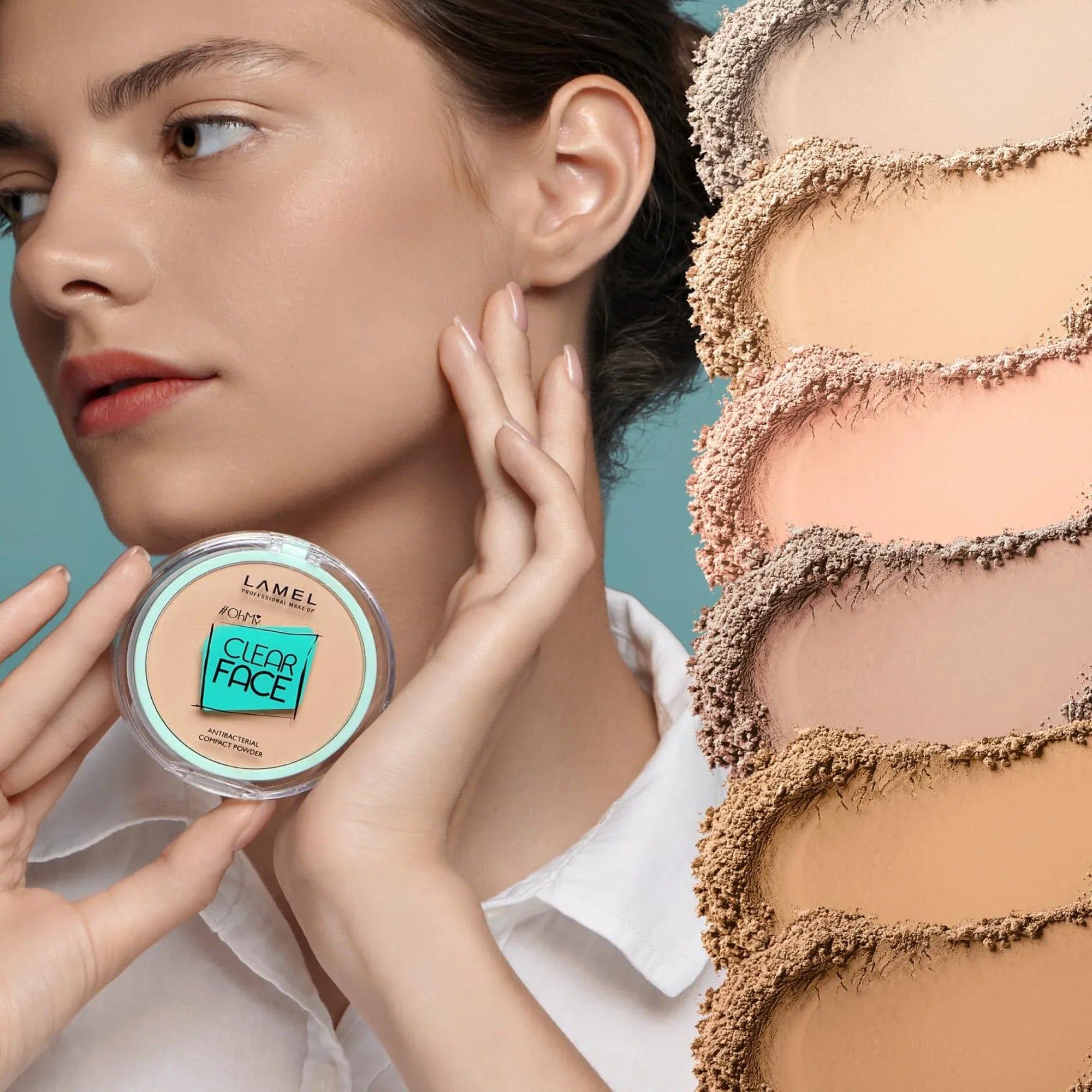 Lamel Oh My Clear Face Antibacterial Compact Powder 403 Rosy Beige 6gm