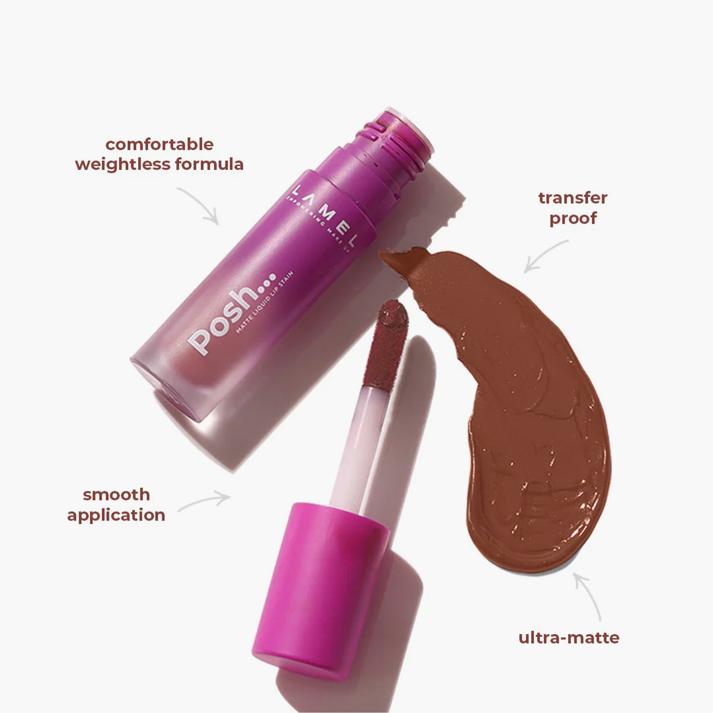 Lamel Posh Matte Liquid Lip Stain 405 Punch Pink 4gm