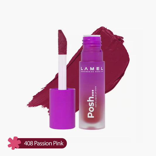 Lamel Posh Matte Liquid Lip Stain 408 Passion Pink 4ml