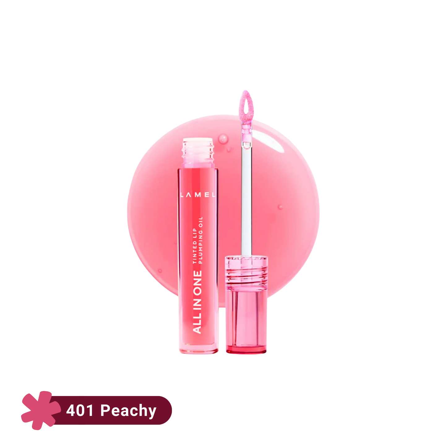Lamel All In One Lip Tinted Plumping Oil 401 Peachy 3ml