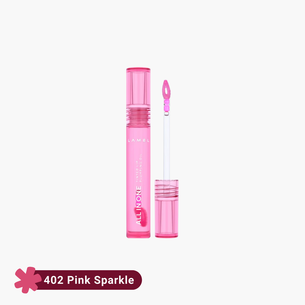 Lamel All In One Lip Tinted Plumping Oil 402 Pink Sparkle 3ml
