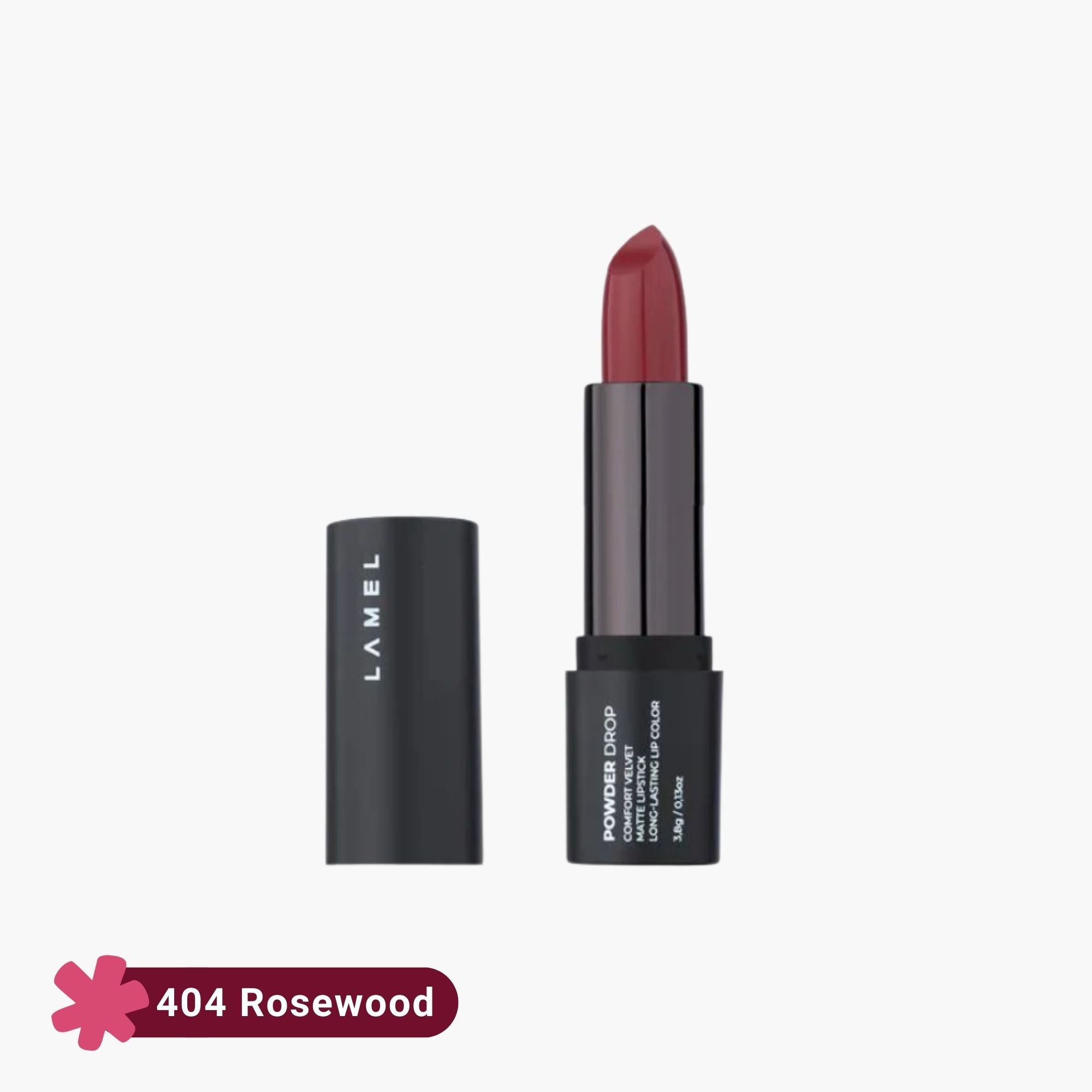 Lamel Powder Drop Comfort Velvet Matte Lipstick 404 Rosewood 3.8gm