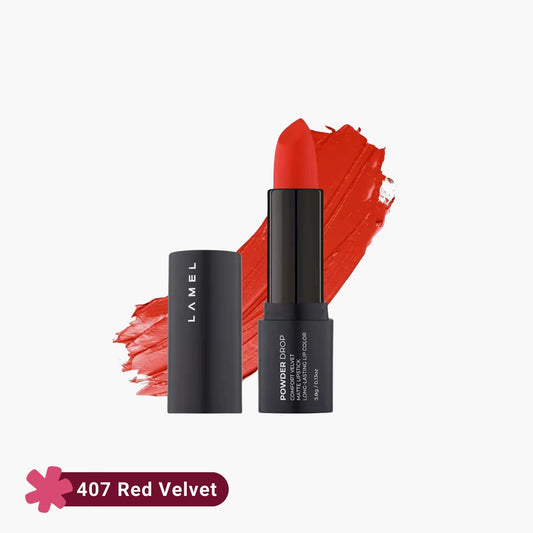 Lamel Powder Drop Comfort Velvet Matte Lipstick 407 Red Velvet 3.8gm