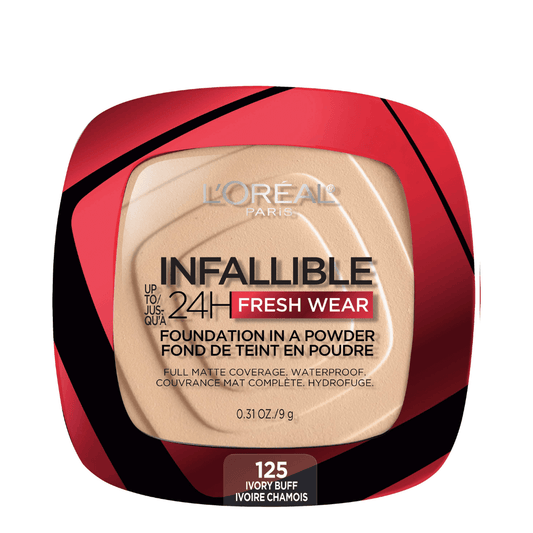 L'Oreal Paris Infallible 24H Fresh Wear Powder Foundation 125 Ivory Buff 30ml - TheSkinFit
