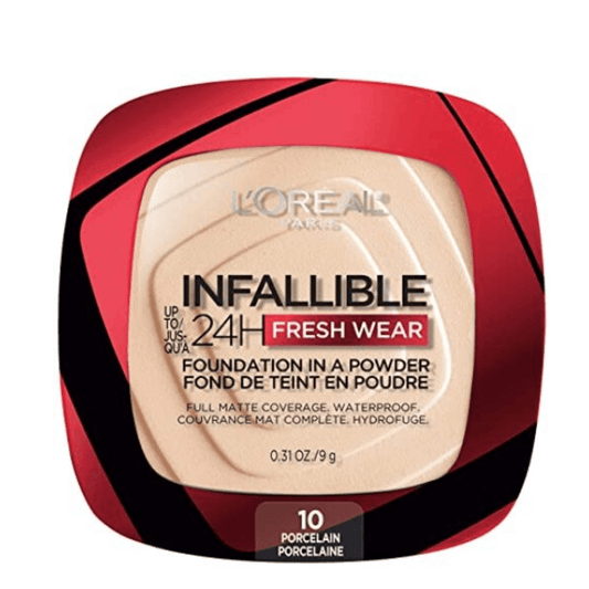 L'Oreal Paris Infallible 24H Fresh Wear Powder Foundation 10 Porcelain 30ml - TheSkinFit