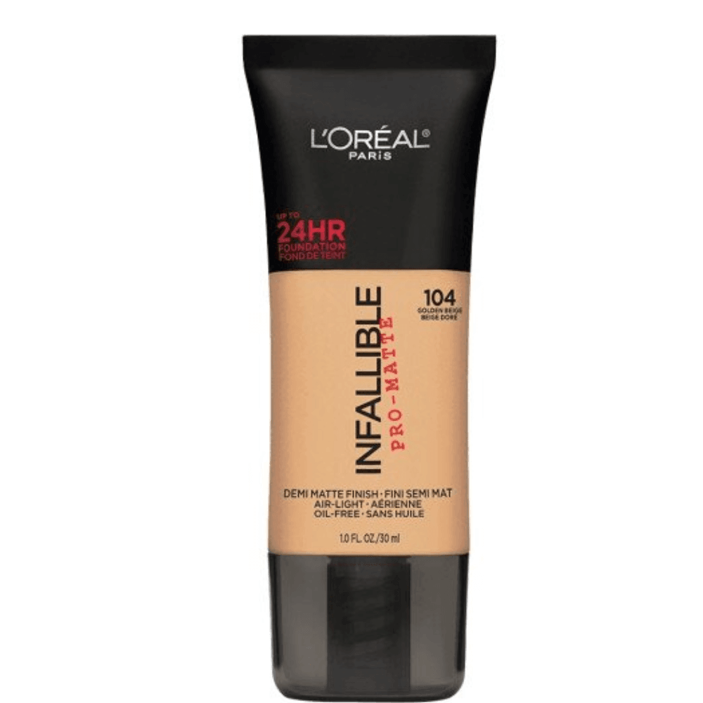 L'Oreal Paris Infallible Pro-Matte Foundation 104 Golden Beige 30ml - TheSkinFit