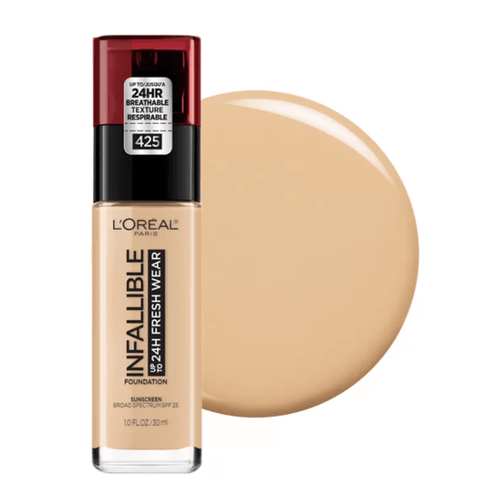 L'Oreal Paris Infallible 24 Hour Fresh Wear Foundation Lightweight 425 Linen 30ml - TheSkinFit